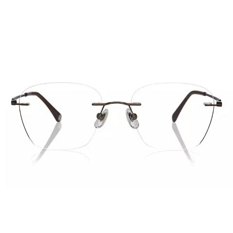 OWNDAYS | AIR Light Brown Rimless Wellington left side